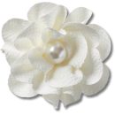 White Fabric Flower With Pearl